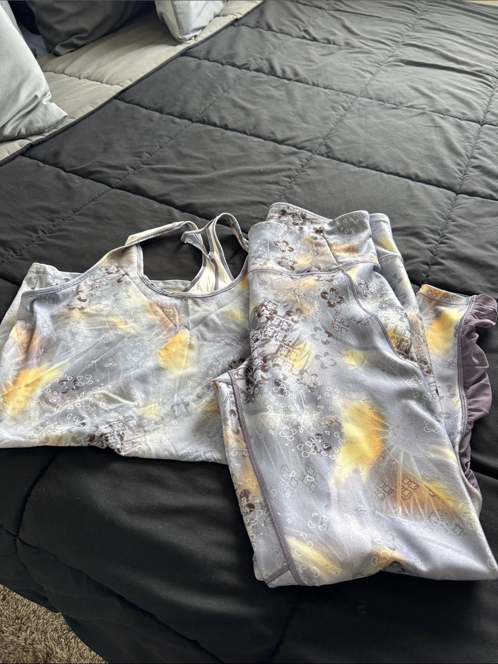 CALIA by Carrie Underwood Lavender Active Set with Yellow Accents
